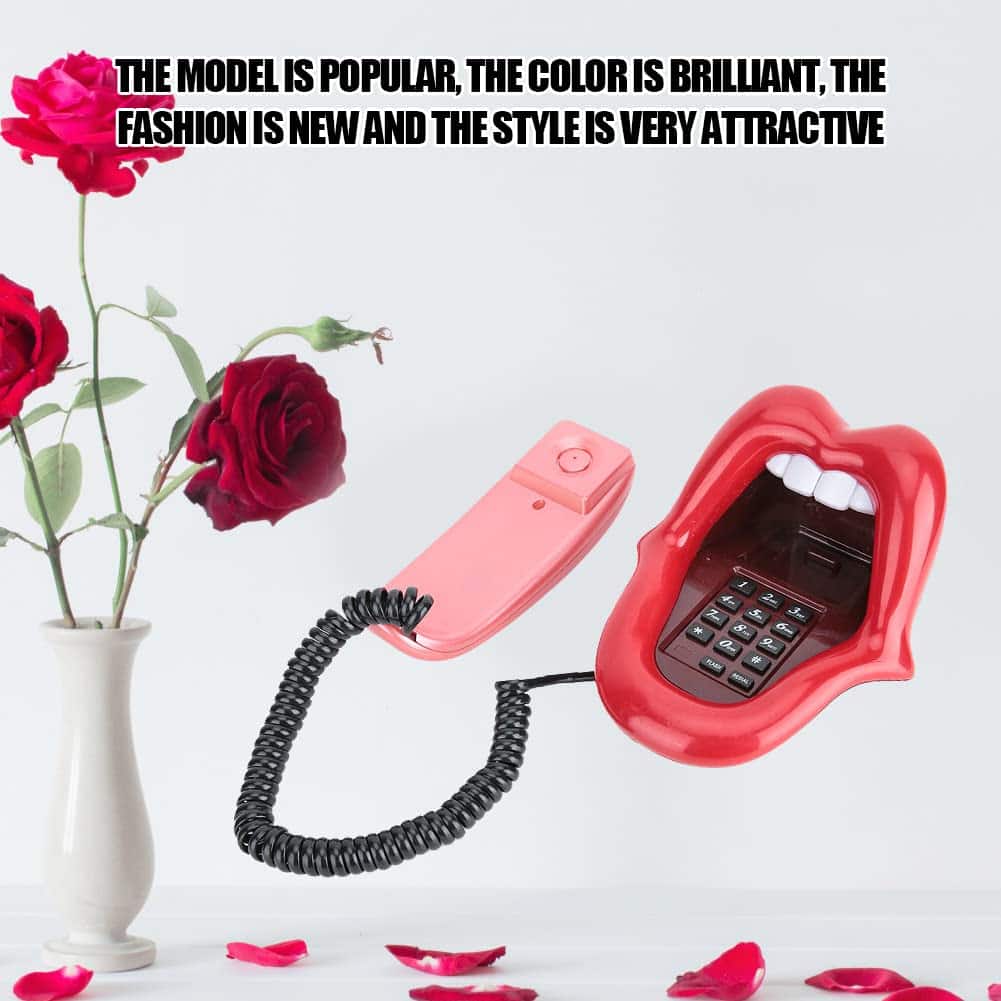 Teléfono Retro de Boca Roja, Labio Sexy Novedad Fijo con - Imagen 4