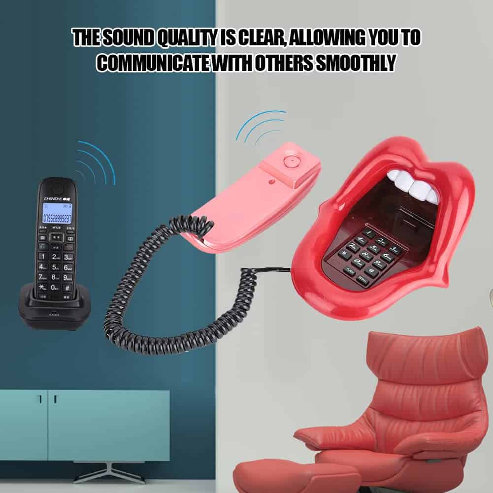 Teléfono Retro de Boca Roja, Labio Sexy Novedad Fijo con - Imagen 6