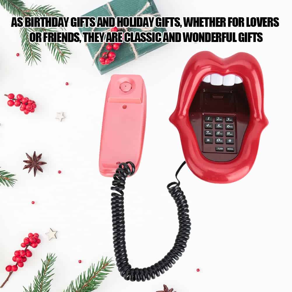 Teléfono Retro de Boca Roja, Labio Sexy Novedad Fijo con - Imagen 7