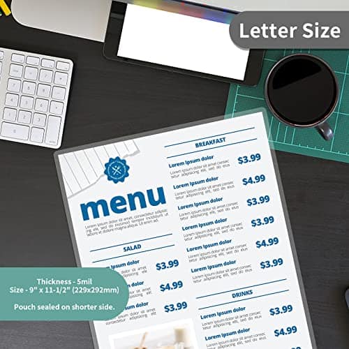 PAPRMA 100 Papeles Laminados Térmicos de 5 mil, 9� x 11.5�, - Imagen 3