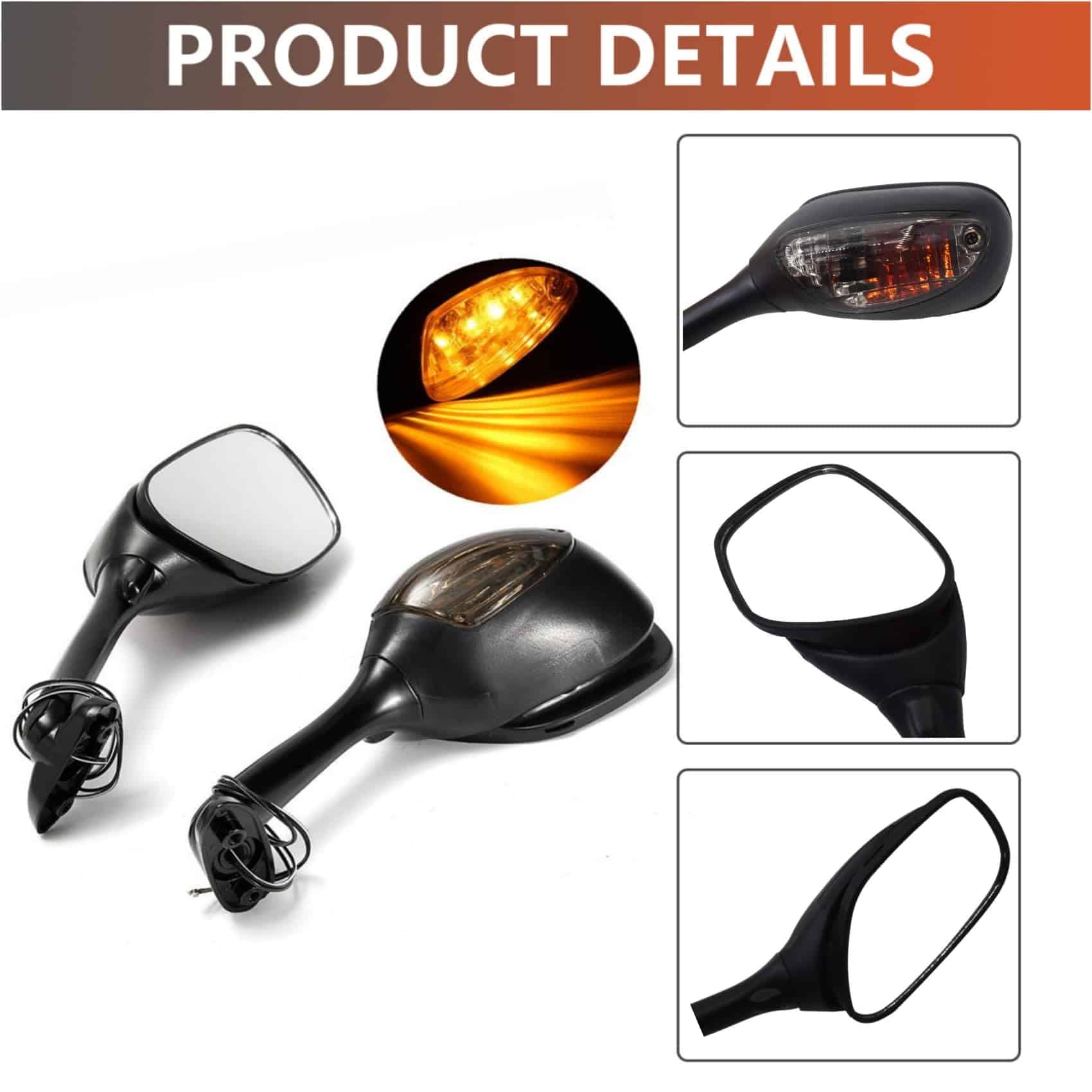 Espejos Negros con Indicadores de Dirección Ahumados - Imagen 4