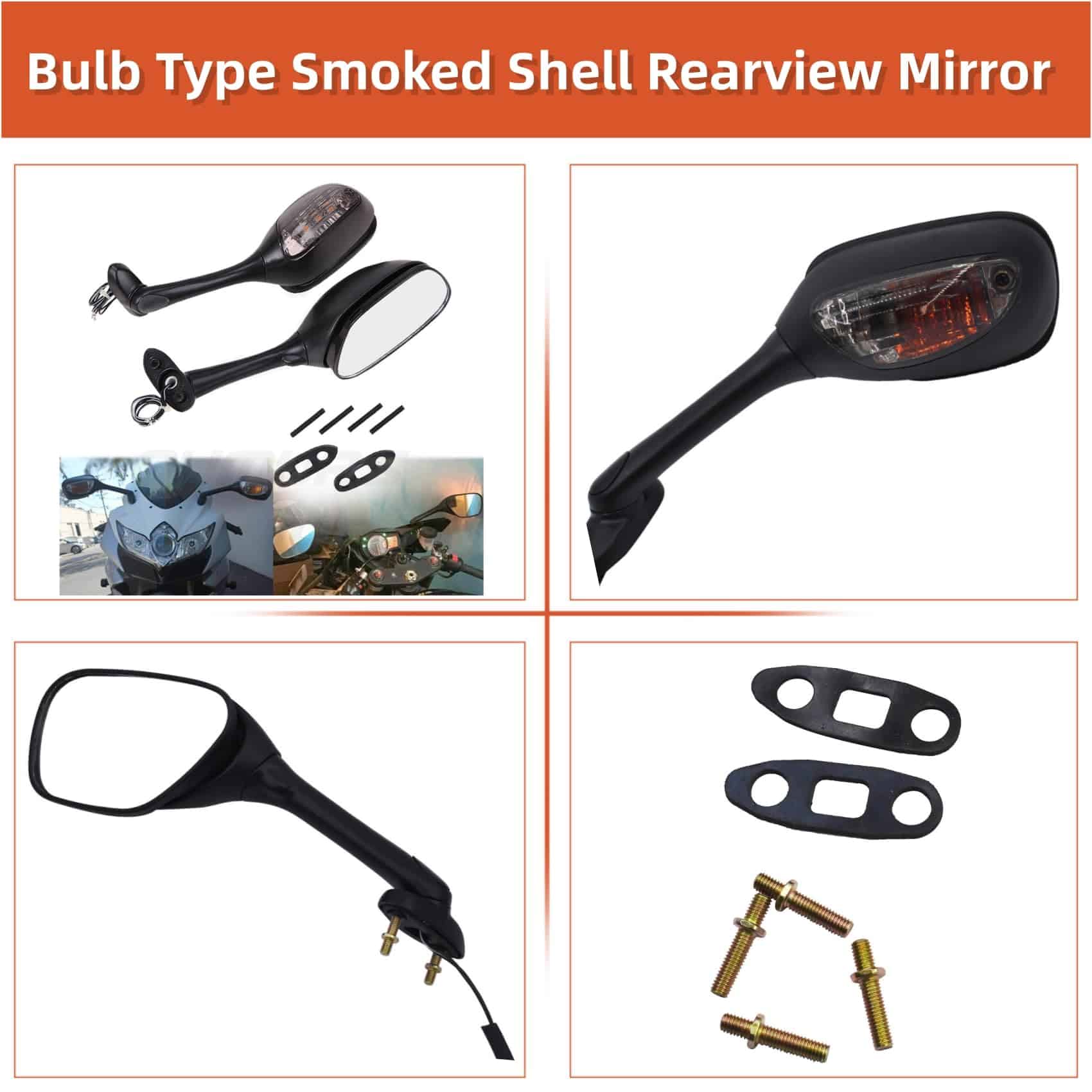 Espejos Negros con Indicadores de Dirección Ahumados - Imagen 6