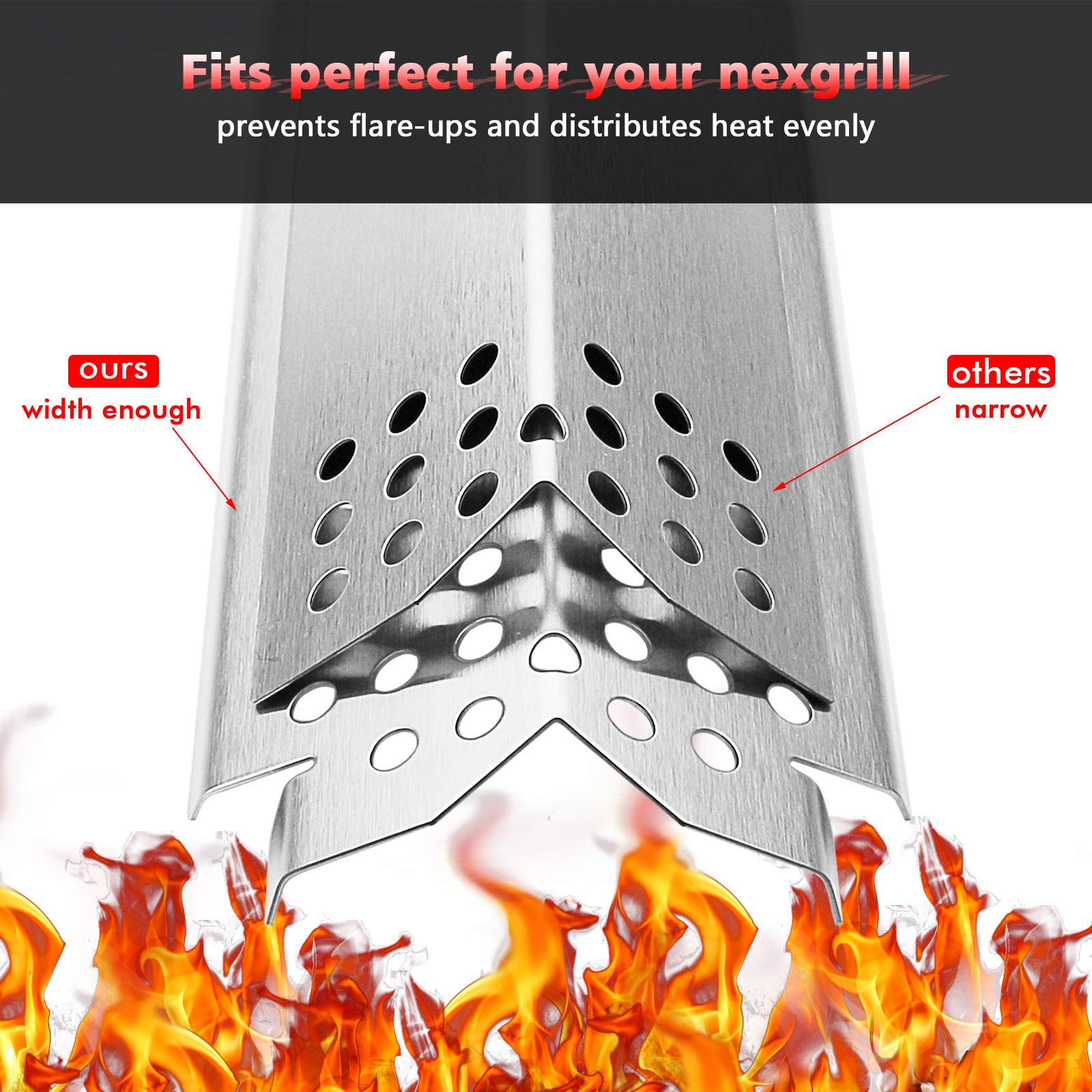 Uniflasy Grill Parts Heat Plates Shield Tent para Nexgrill - Imagen 6