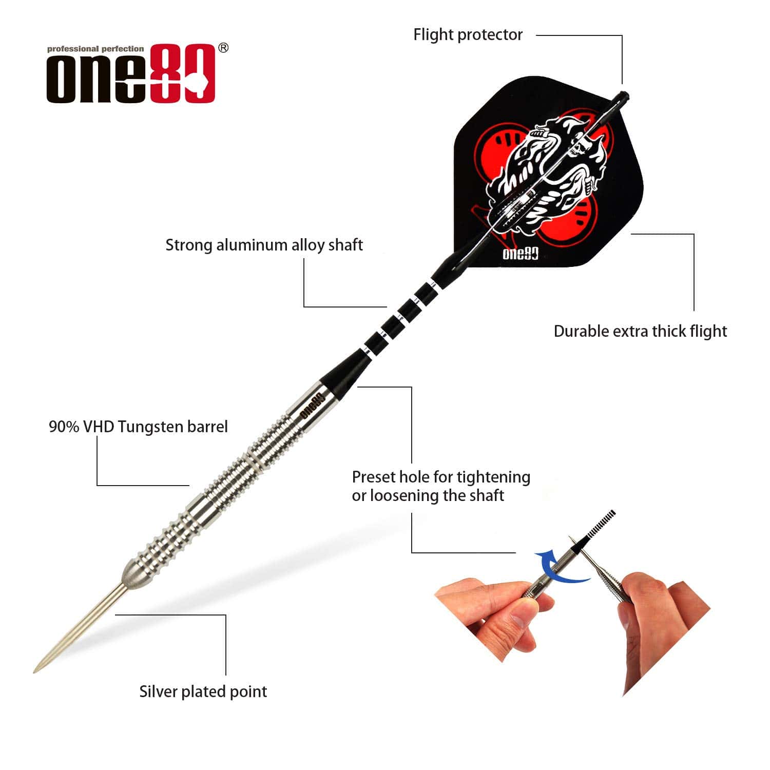 Set de dardos profesionales de punta de -o (F-21g) - Imagen 3