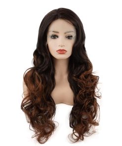 Peluca sintética larga ondulada Meiyite de 26 pulgadas Raíz