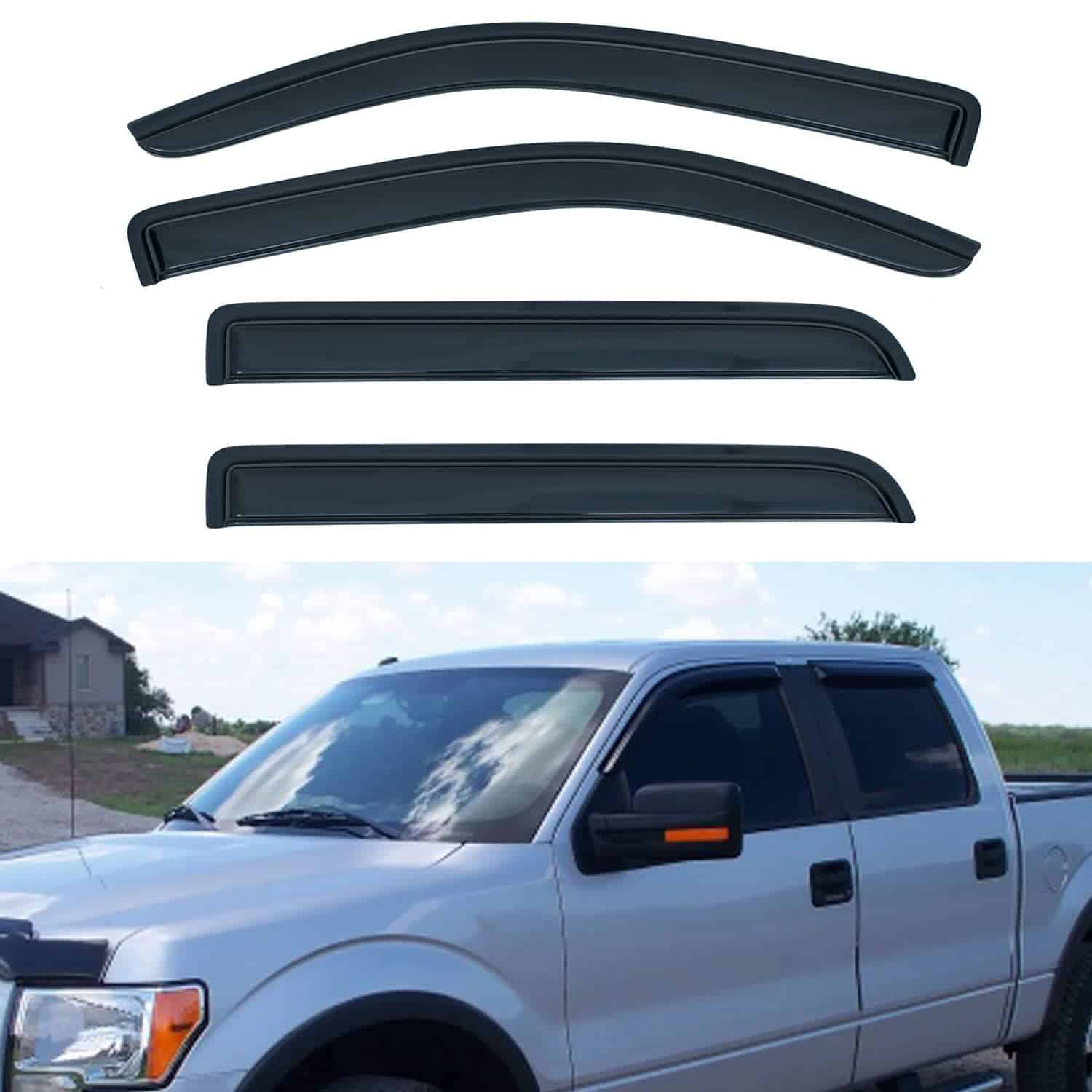 Juego de 4 Viseras de Ventana Compatible con Ford F150