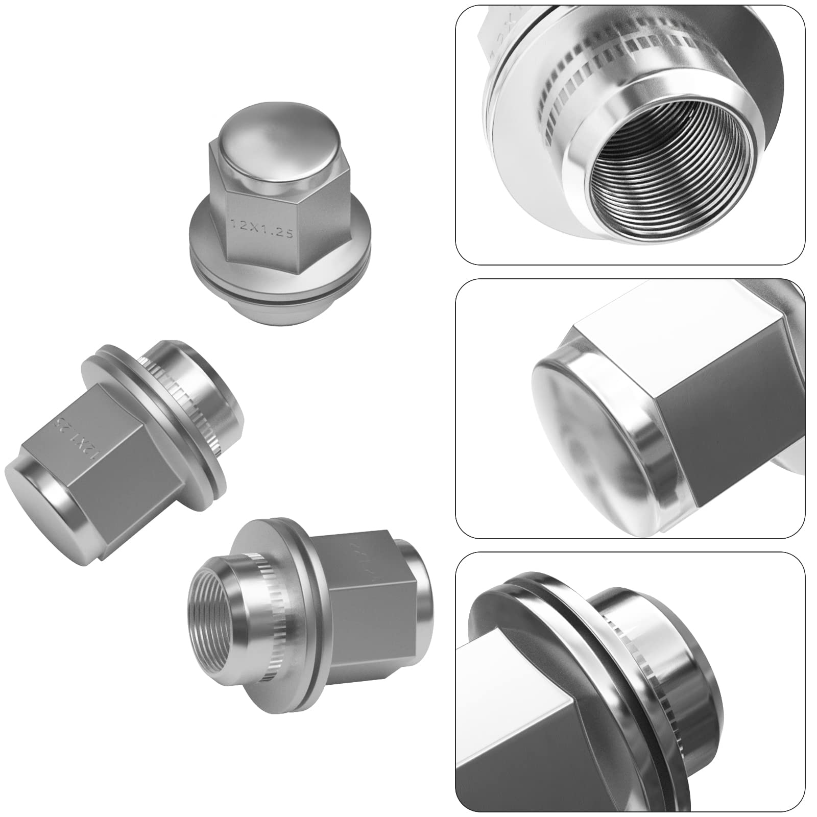 12x1.5 Tuercas de Rueda 20 Pzas Cromadas Estilo Mag Cerrado - Imagen 3