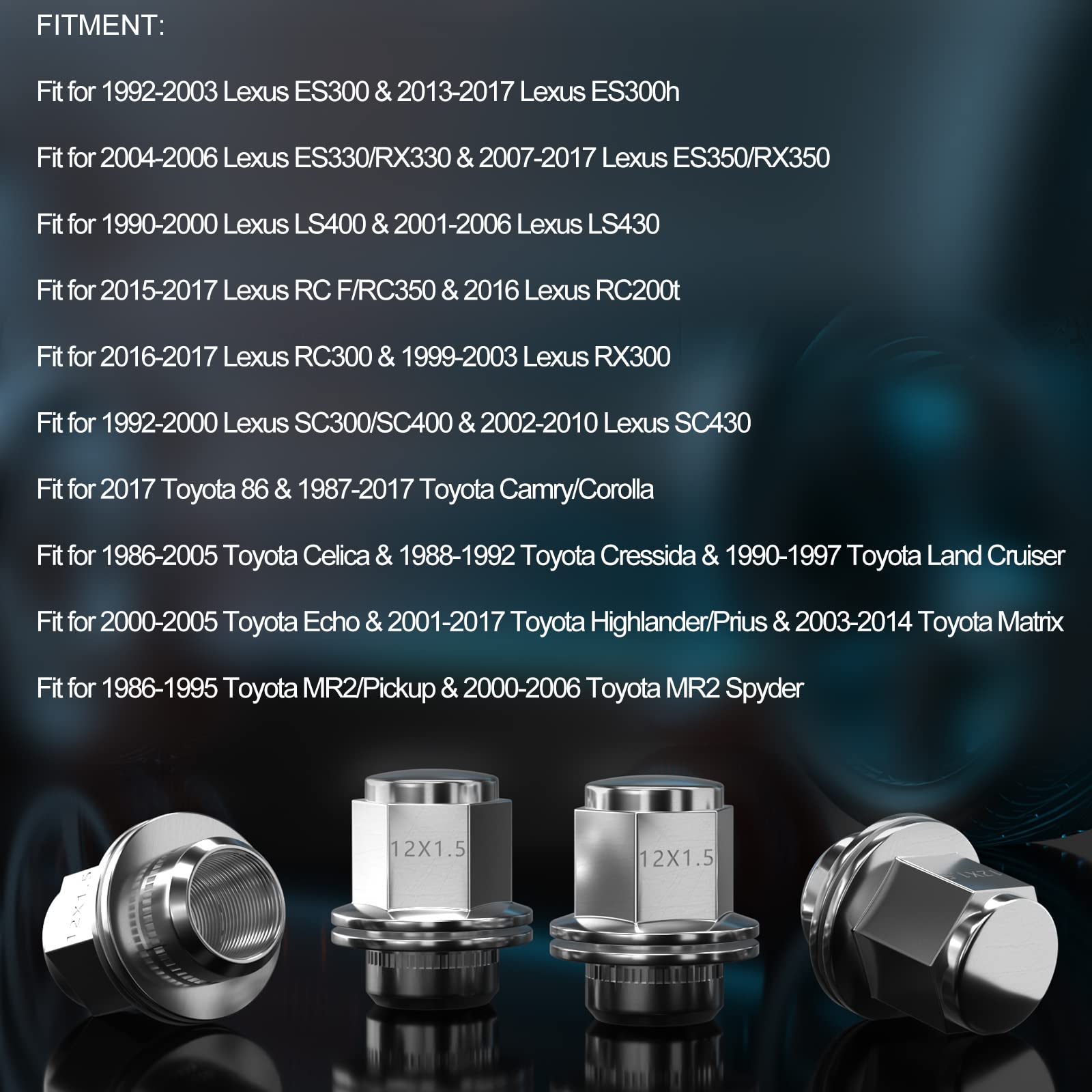 12x1.5 Tuercas de Rueda 20 Pzas Cromadas Estilo Mag Cerrado - Imagen 4