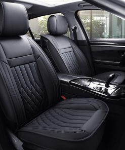 Juego de 5 fundas de asiento de coche Aierxuan con cuero