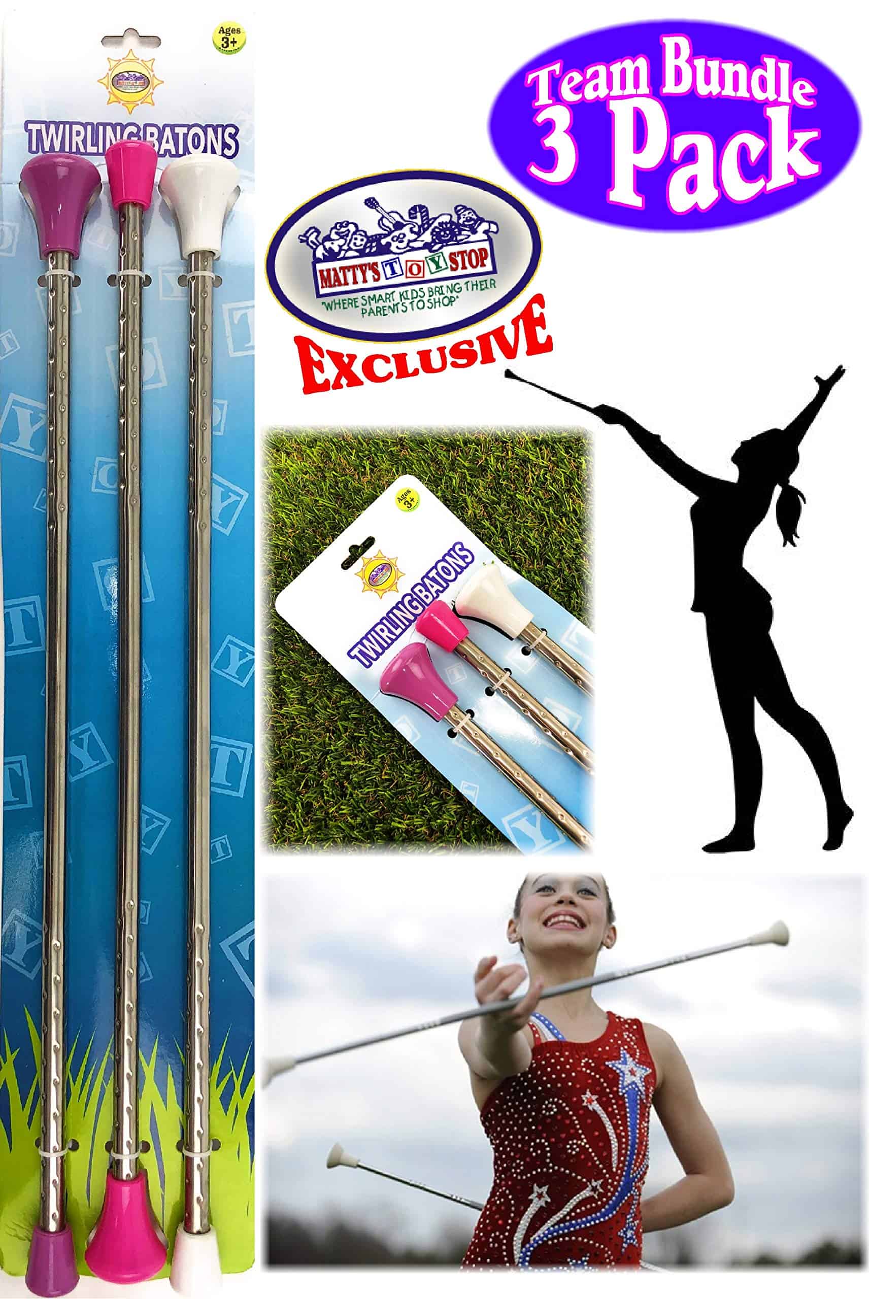 Set de regalo de equipo Deluxe Twirling Baton Pink, White & - Imagen 3