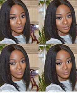 Extensiones de Cabello Clip In de Pelo Humano Recto Yaki