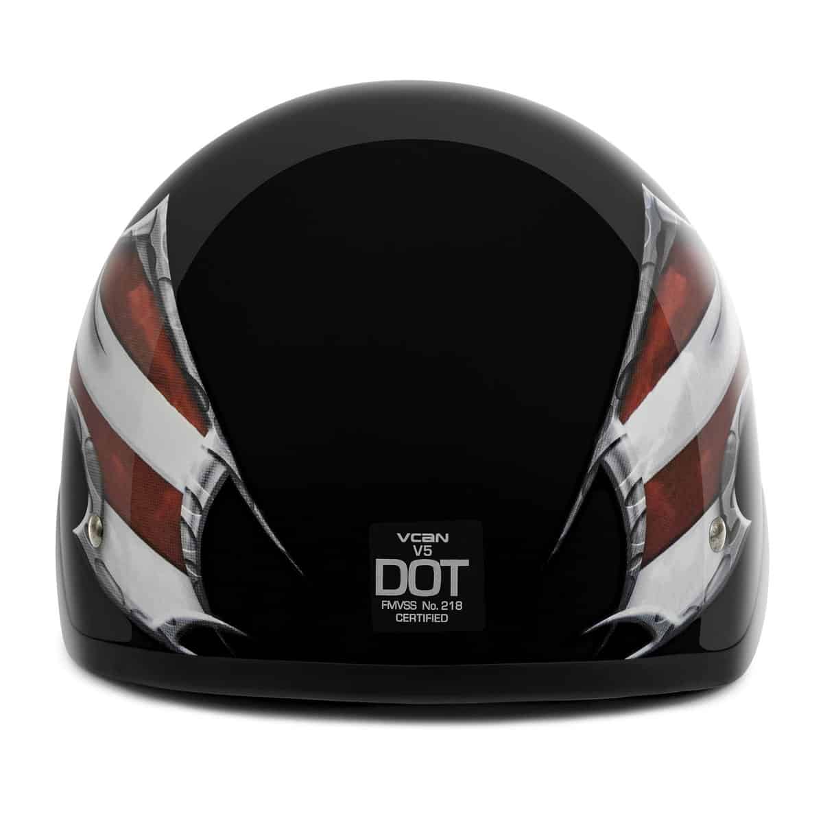 Casco de Motocicleta VCAN Cruiser Nuevo -Negro Brillante con - Imagen 6