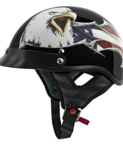 Casco de moto VCAN Cruiser New Patriotic Eagle -Negro Brilla