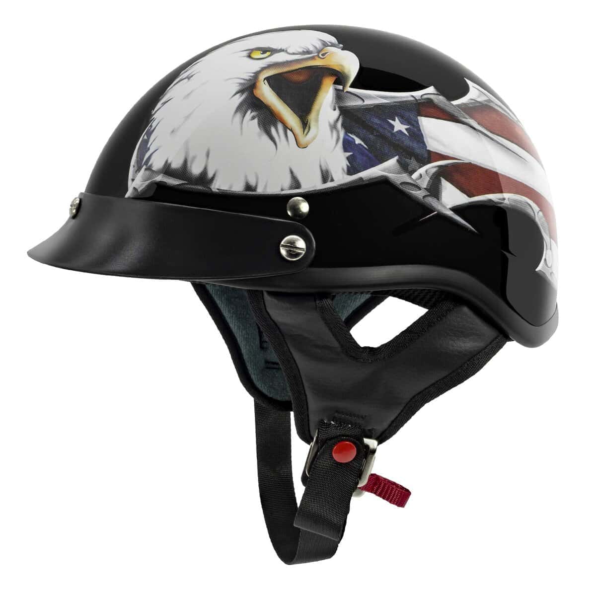 Casco de Motocicleta VCAN Cruiser Nuevo -Negro Brillante con