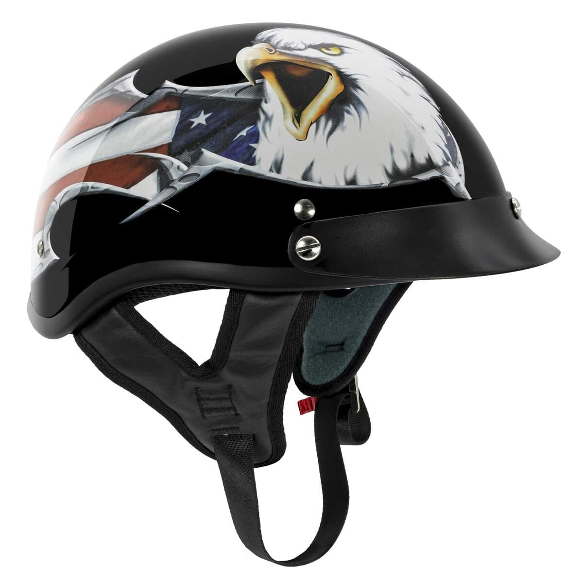 Casco de Motocicleta VCAN Cruiser Nuevo -Negro Brillante con - Imagen 3