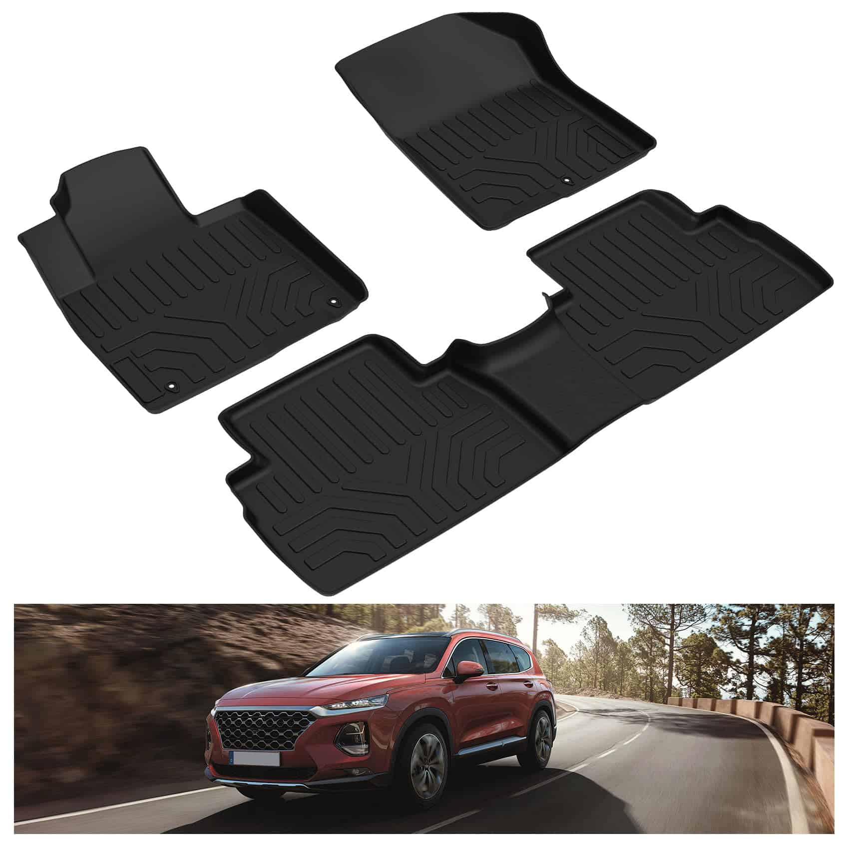 Tapetes para Hyundai Santa Fe 2019 2020 Todo Clima Liners