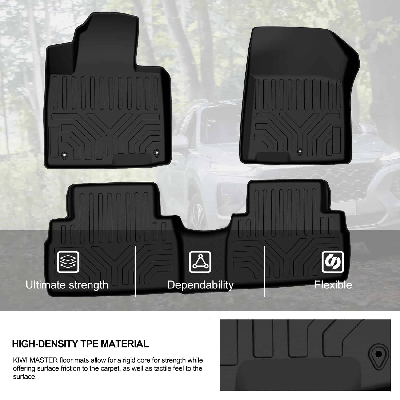 Tapetes para Hyundai Santa Fe 2019 2020 Todo Clima Liners - Imagen 7