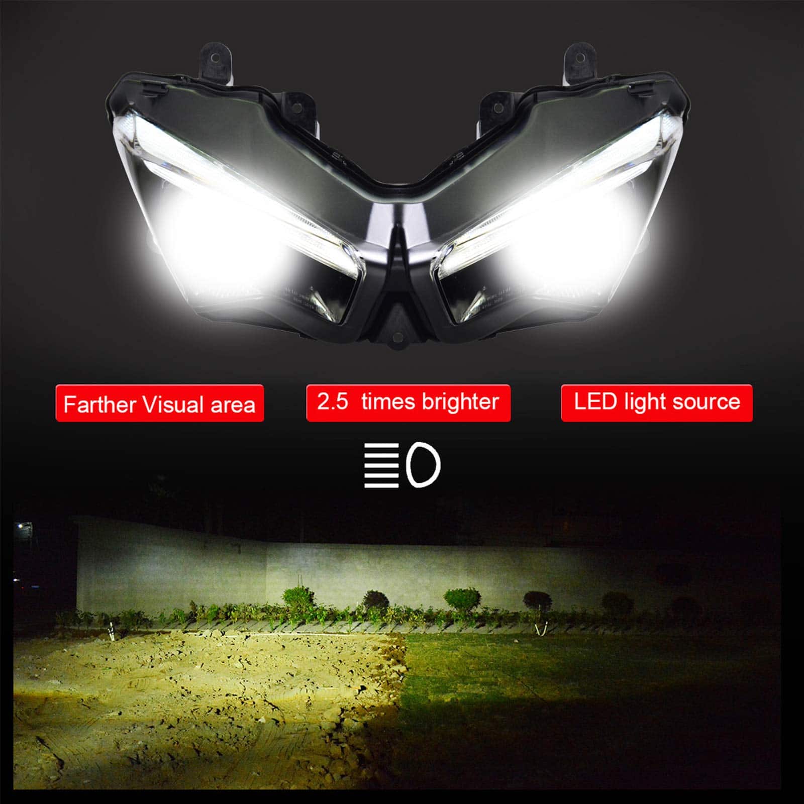 Ensamblaje de faros LED KT para Kawasaki Ninja 400 2018+ / - Imagen 7