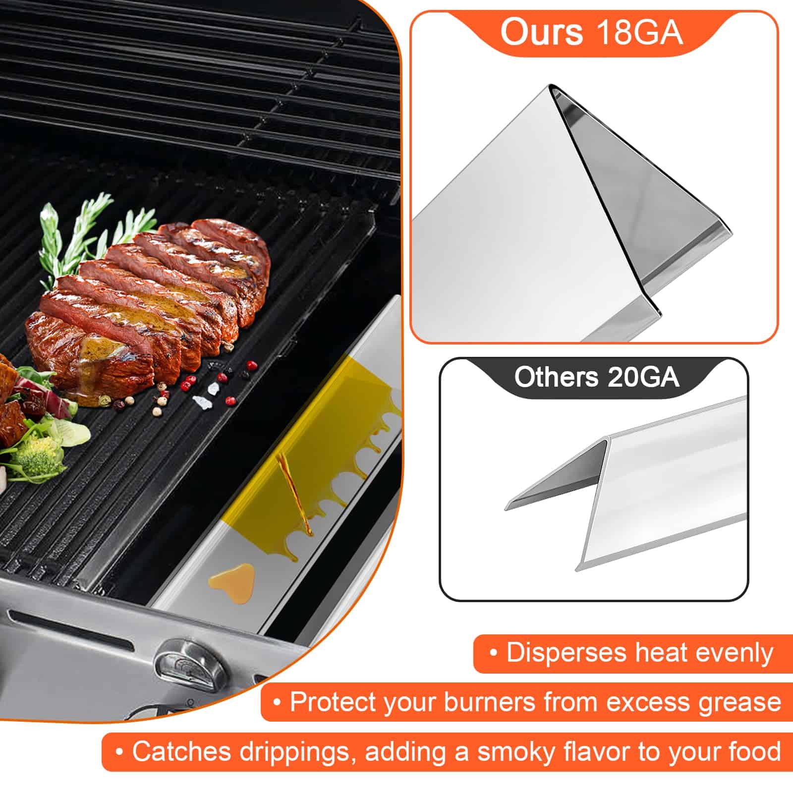 DELSbbq 66032 67095 66795 Barras Flavorizantes para Weber - Imagen 8