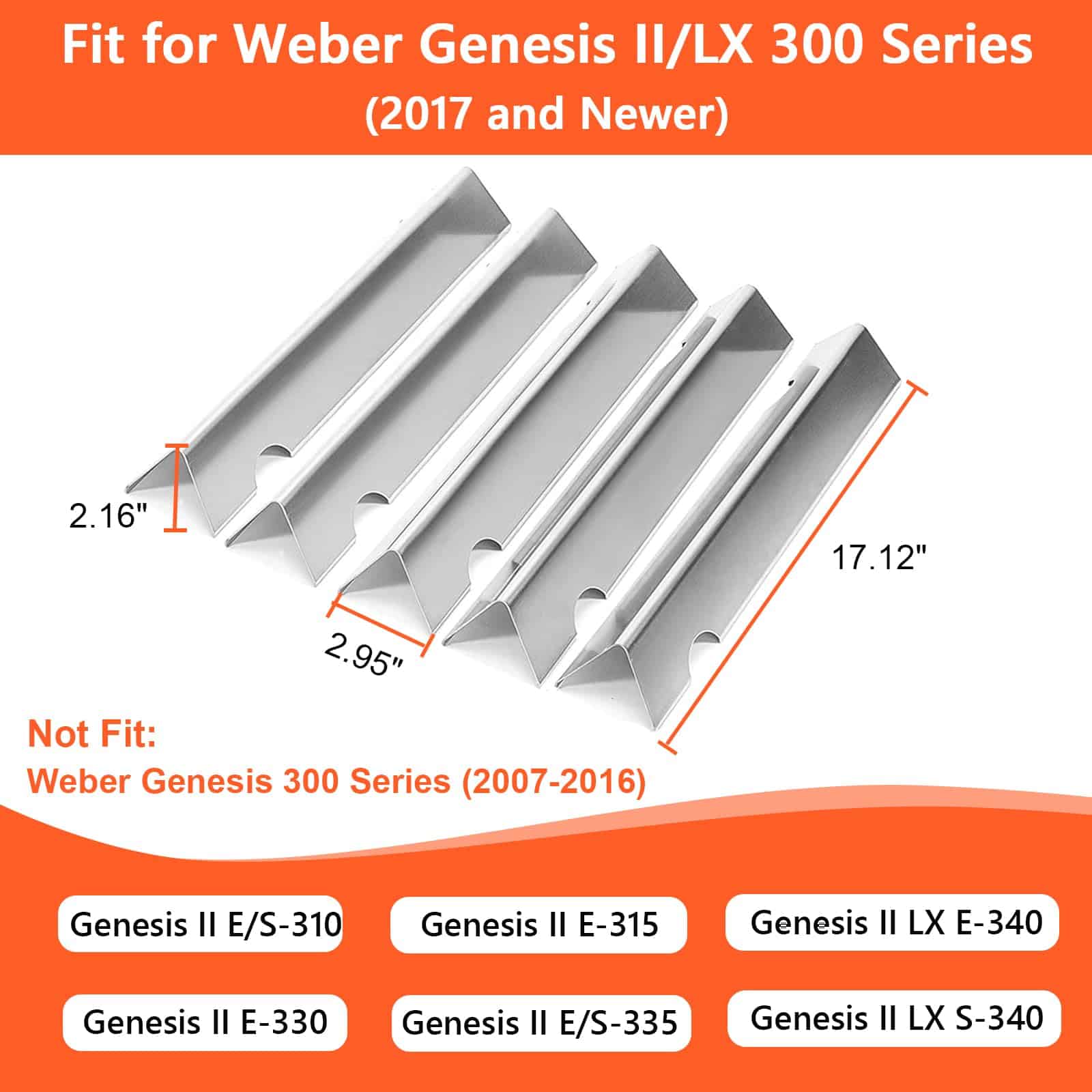 DELSbbq 66032 67095 66795 Barras Flavorizantes para Weber - Imagen 3