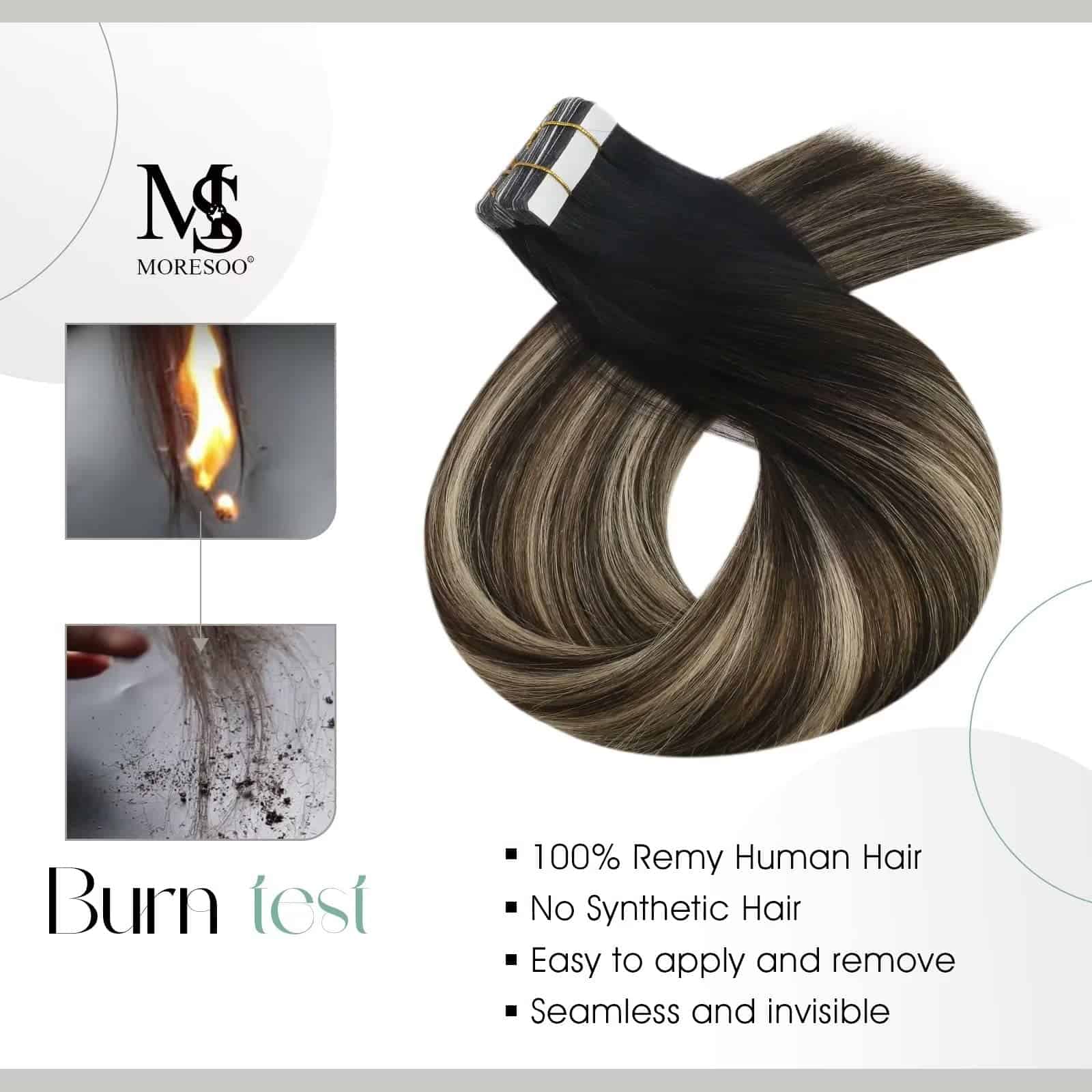 Extensiones de Cabello Tape in Balayage Moresoo Extensiones - Imagen 3