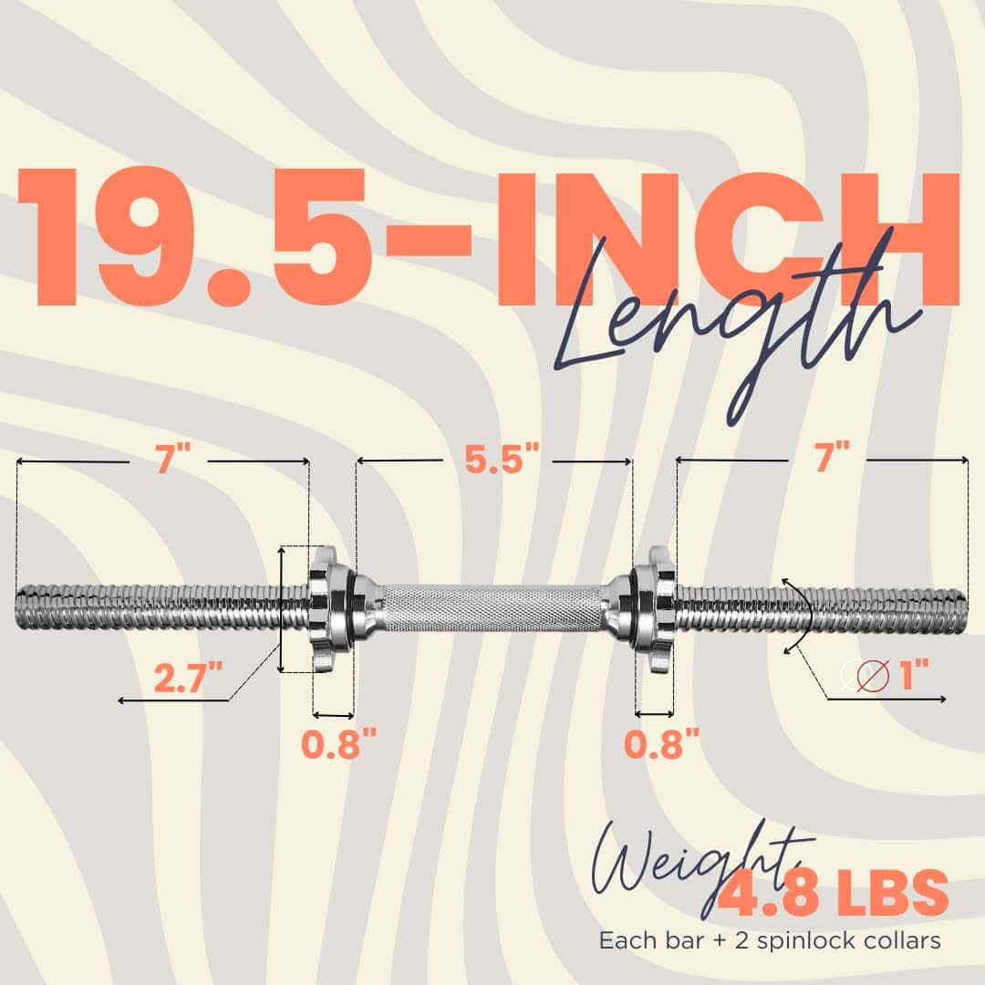 Mangos de Mancuernas Estándar A2ZCARE de 19.5 pulgadas con - Imagen 4