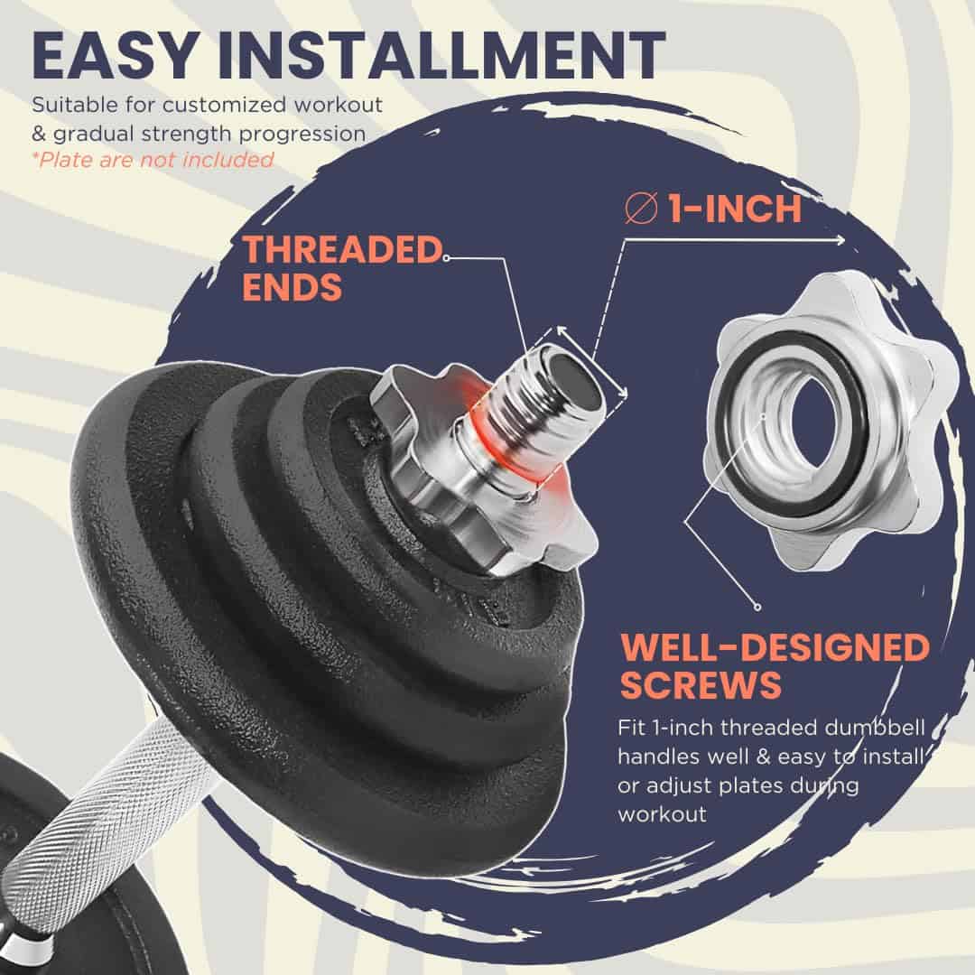 Mangos de Mancuernas Estándar A2ZCARE de 19.5 pulgadas con - Imagen 5