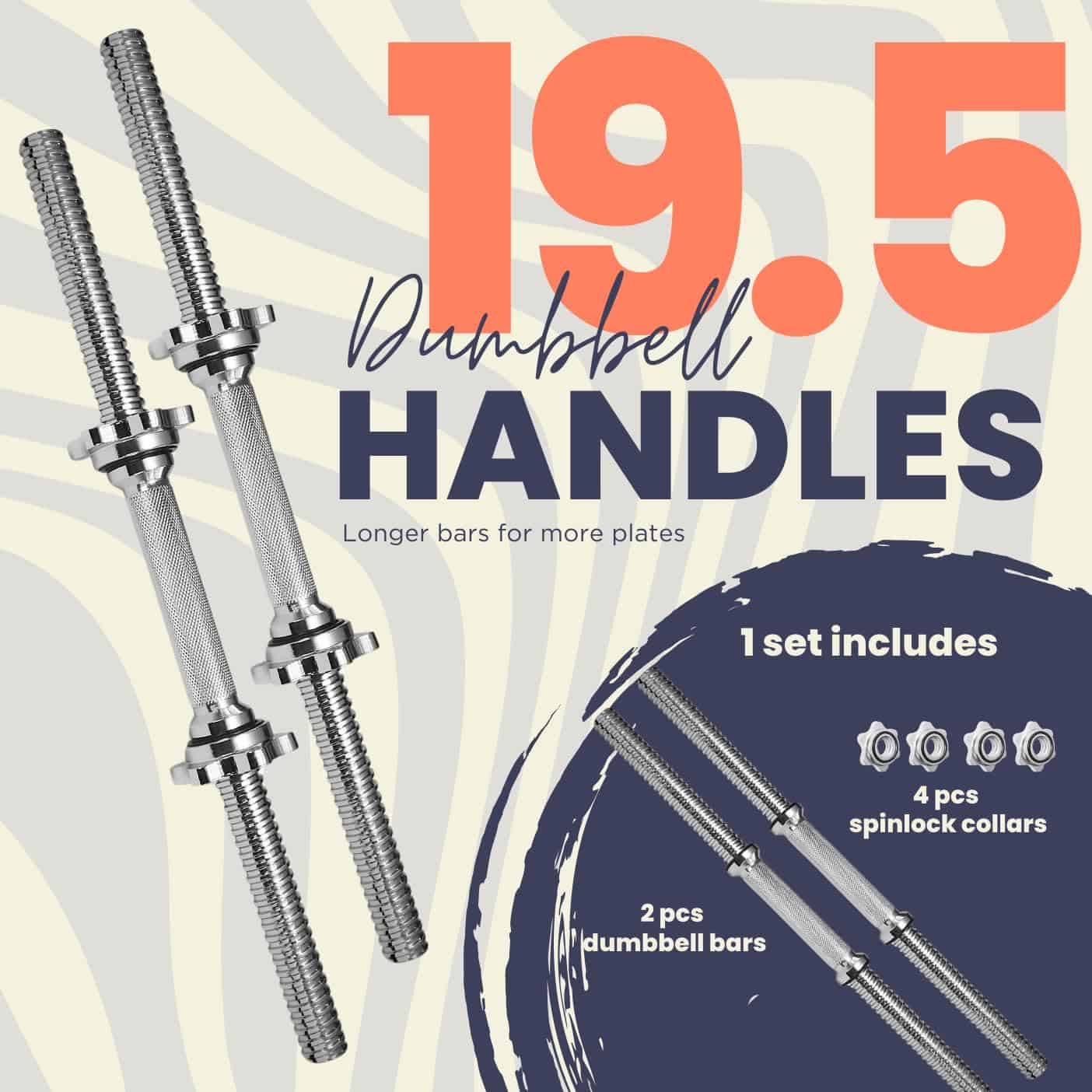 Mangos de Mancuernas Estándar A2ZCARE de 19.5 pulgadas con - Imagen 3