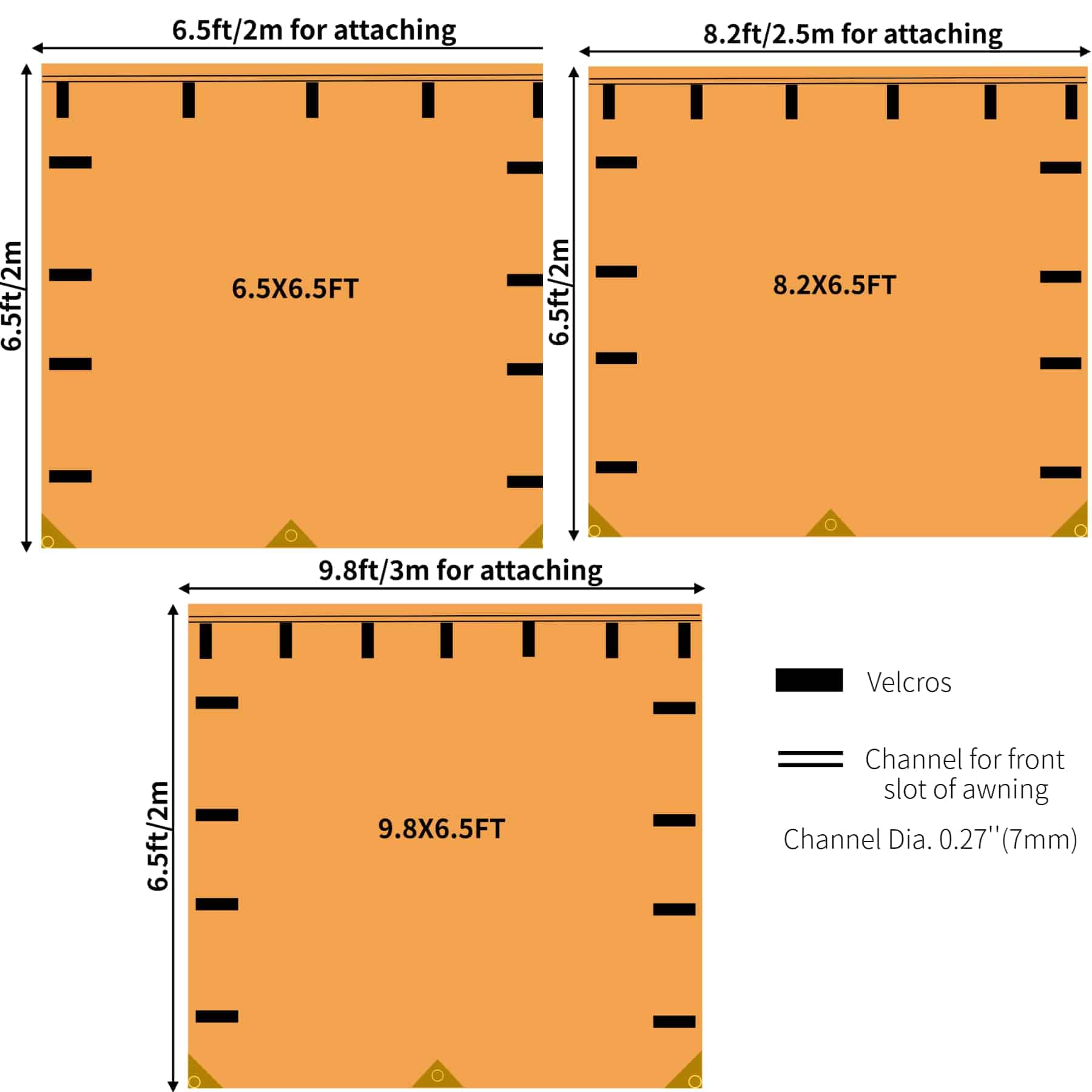 DANCHEL OUTDOOR Panel Lateral Impermeable para Toldo de - Imagen 3