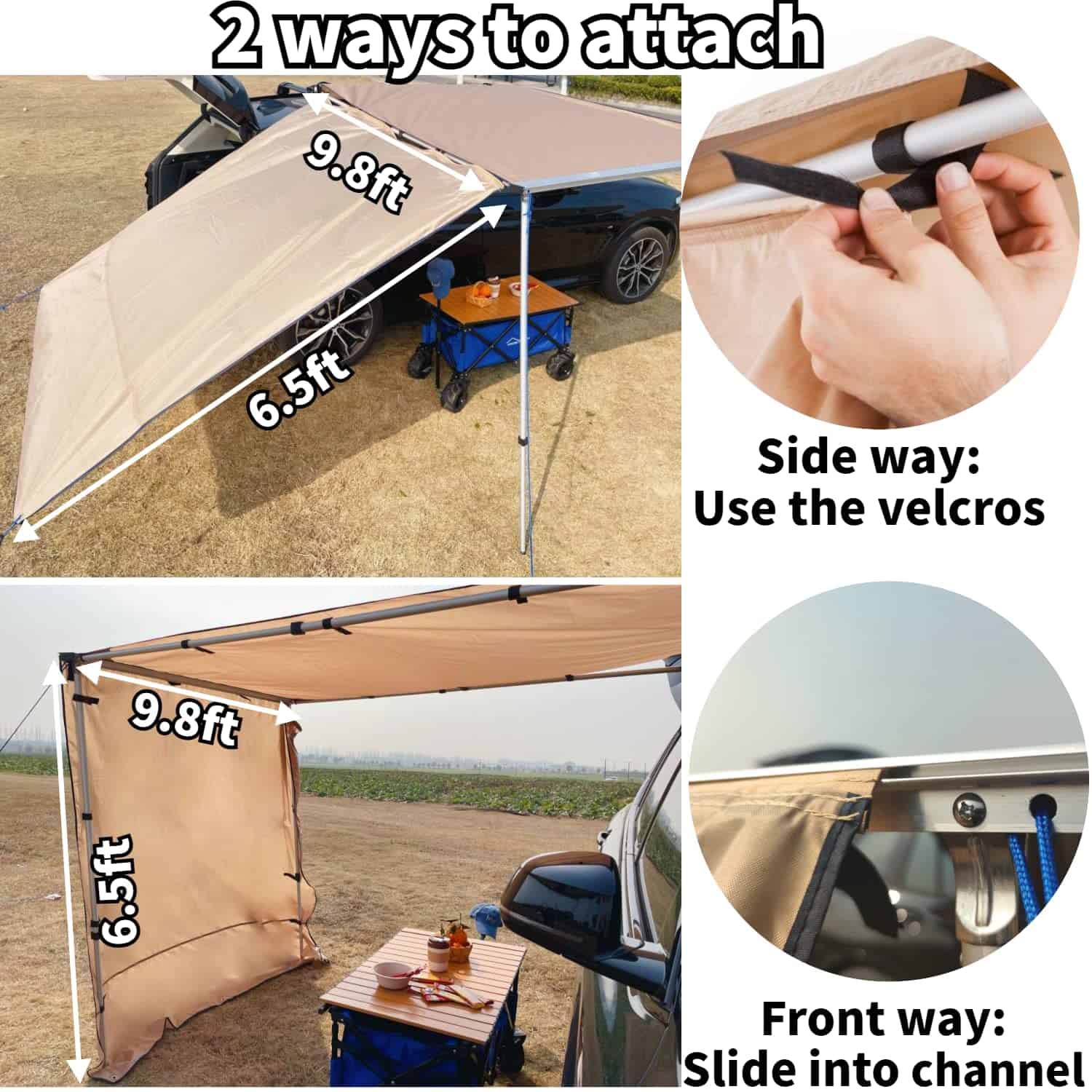 DANCHEL OUTDOOR Panel Lateral Impermeable para Toldo de - Imagen 4