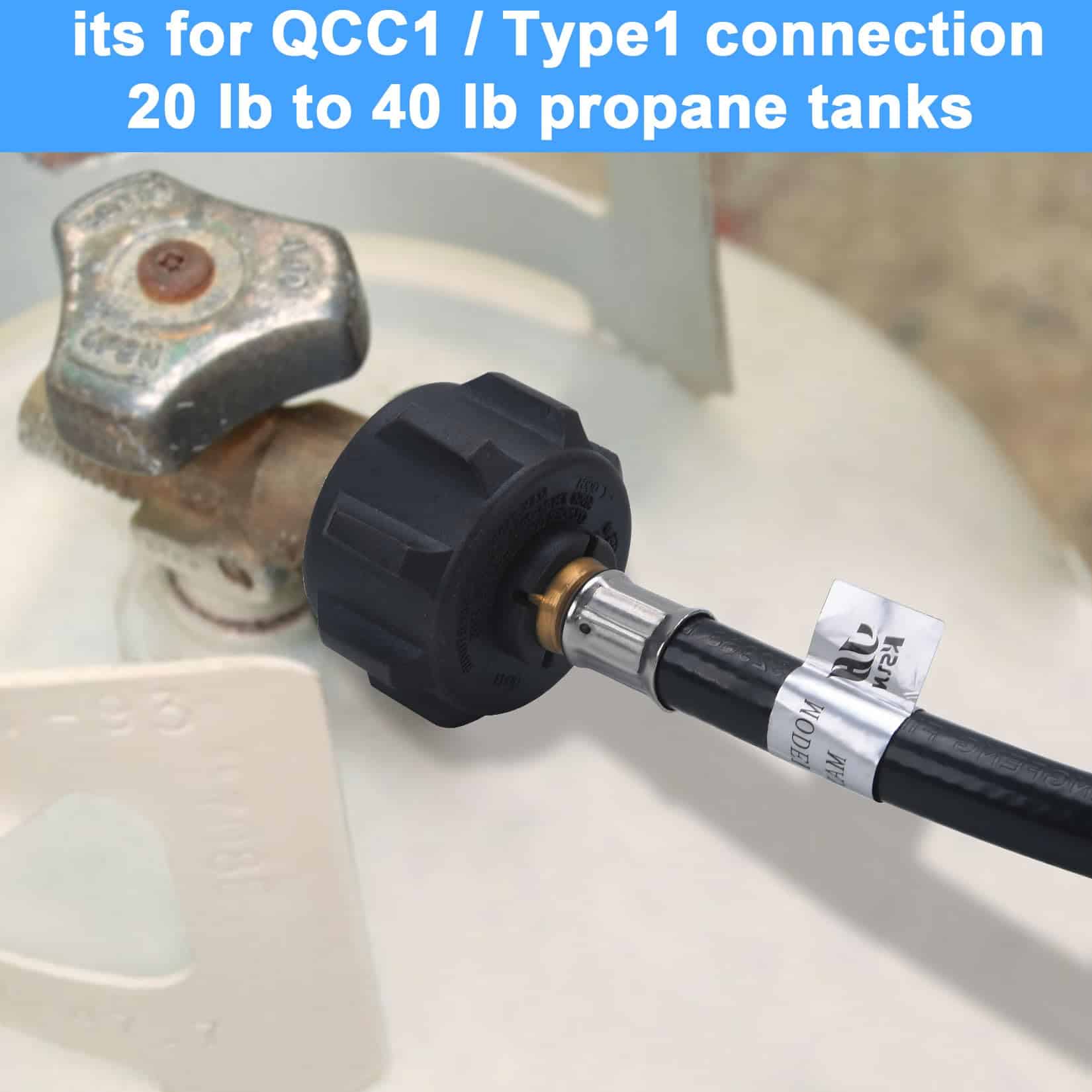 Manguera de 4 pies para RV con Conector QCC1 y Acme y un - Imagen 6