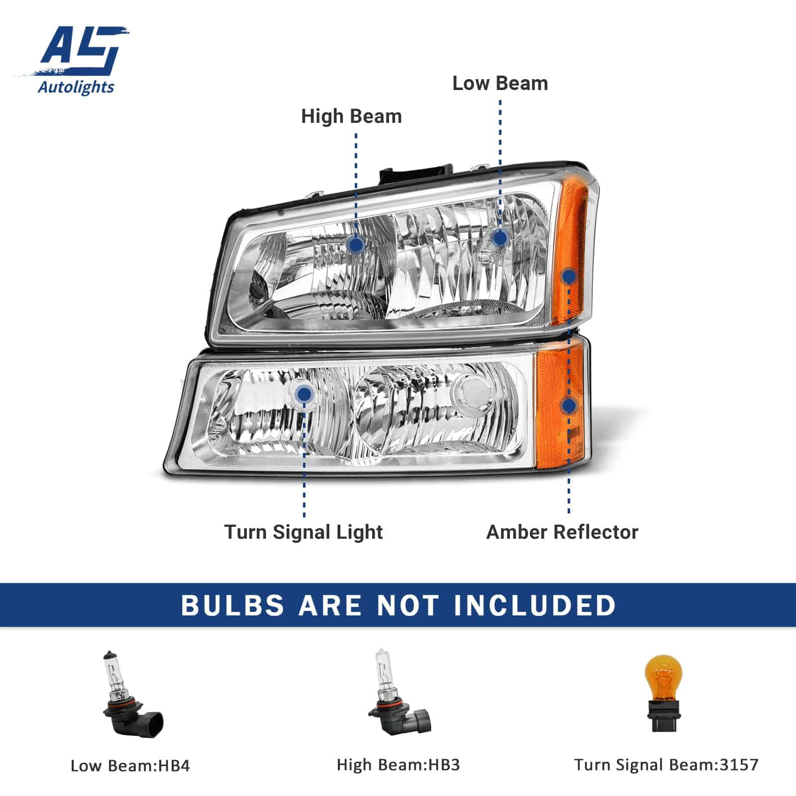 Conjunto de Faros Delanteros para Chevy Silverado 2003 2004 - Imagen 3