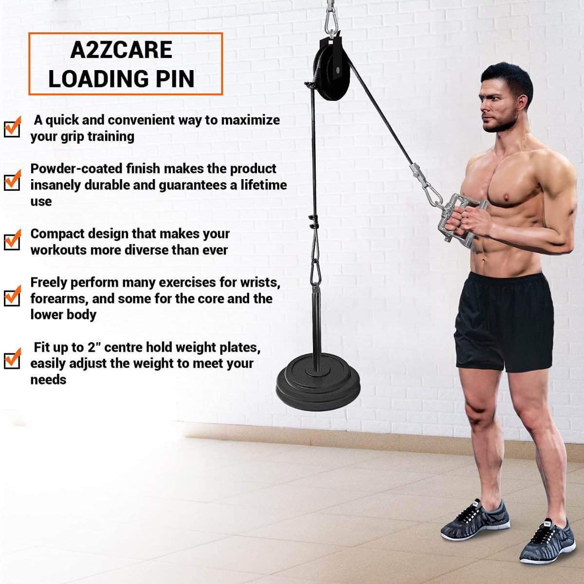 A2ZCARE Pin de Carga de 1 pulgada para Placas de Peso con - Imagen 7