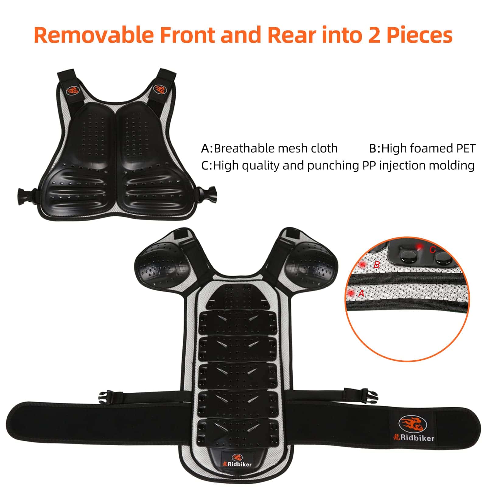 Chaleco de Armadura Corporal de Motocross para Niños - - Imagen 3