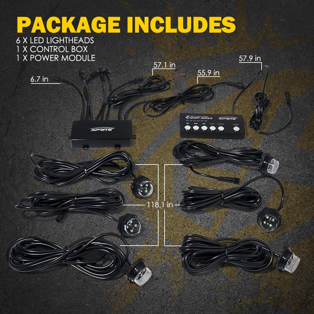 Kit de luces estroboscópicas LED ocultas Xprite blanco - Imagen 8