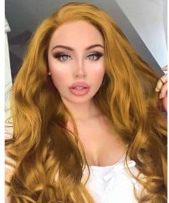 Pelucas de Fresa Rubia Arcoíris para Mujeres Parte Media