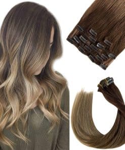 Extensiones de Cabello Clip en Cabello Humano Real, Ombre