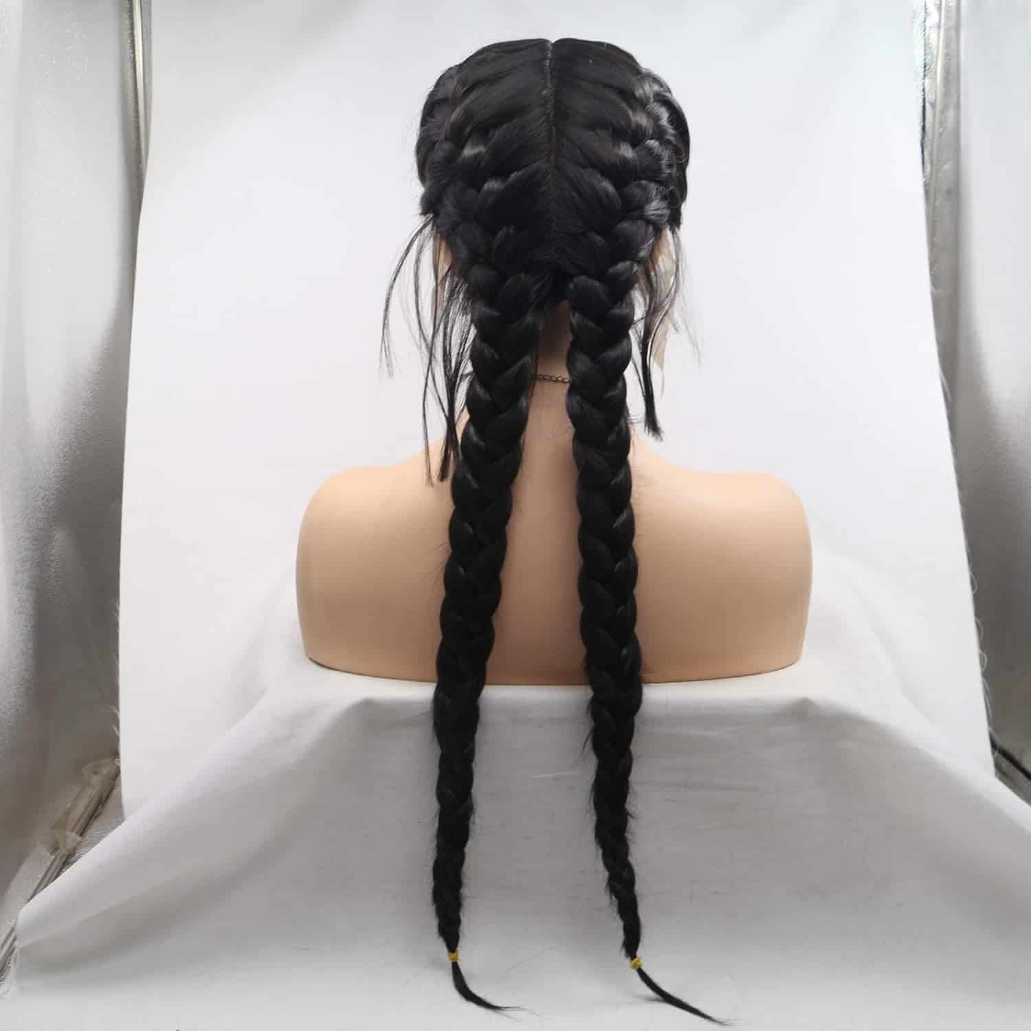 Pelucas Trenzadas Negras Kalisa para Mujeres Peluca Negra - Imagen 6