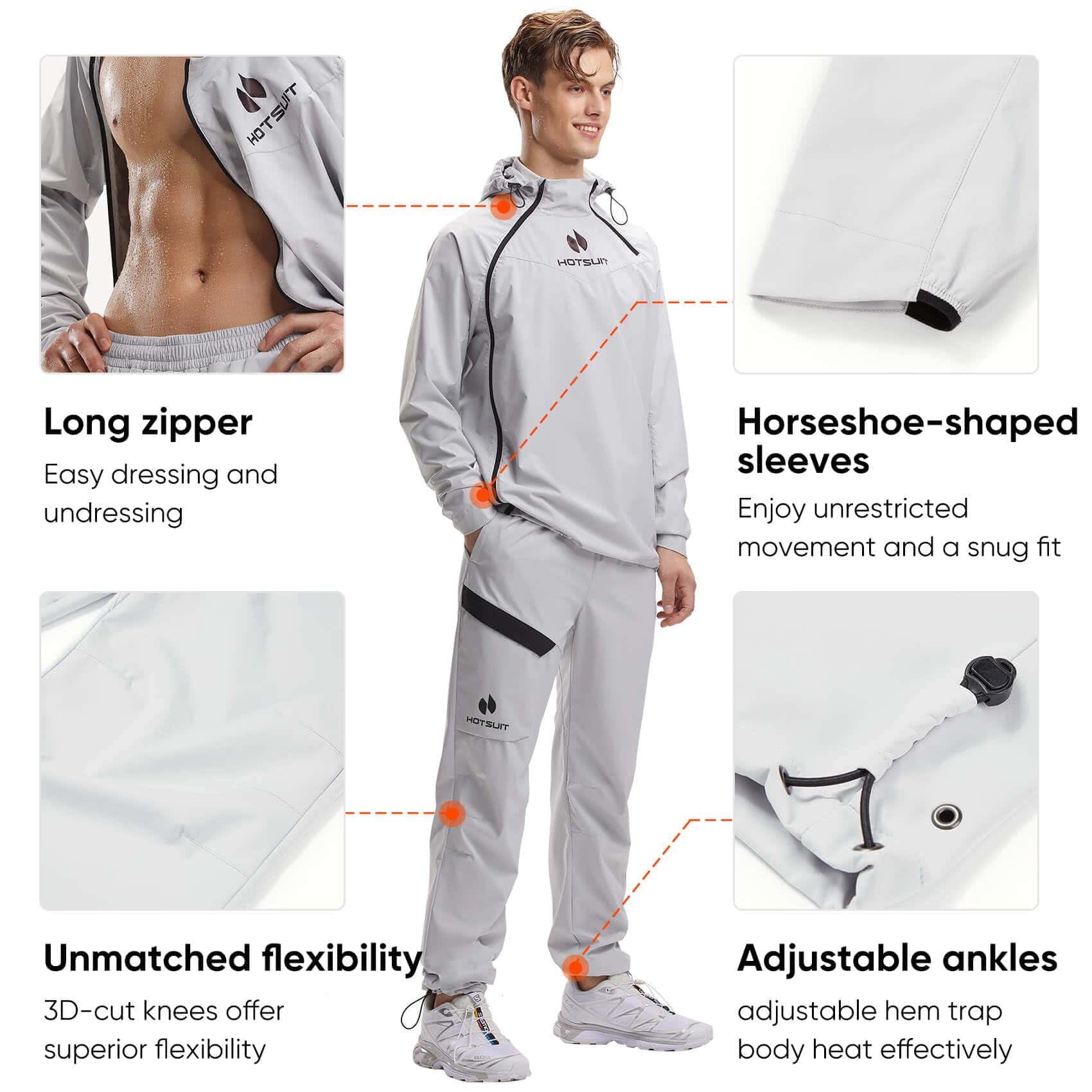 Pantalones de Sauna de Alta Tecnología HOTSUIT -Gris - Imagen 4