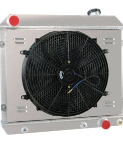 Radiador de Aluminio de 4 Filas + Cubierta + Ventilador +