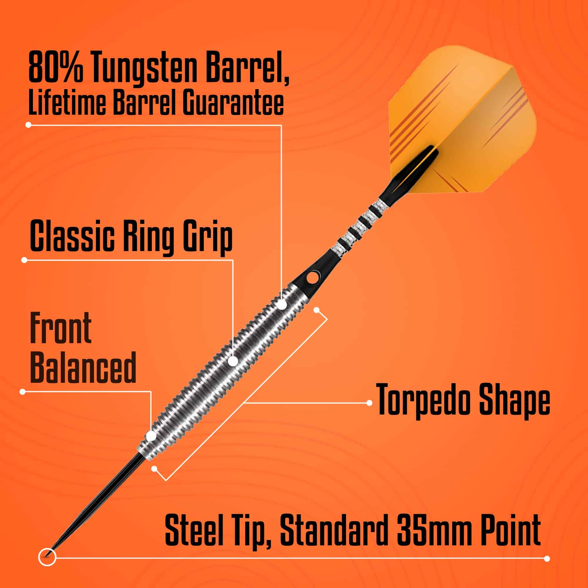 Dardos de Punta de Acero Shot, Zen Dojo (18g / 20g), Barril - Imagen 4