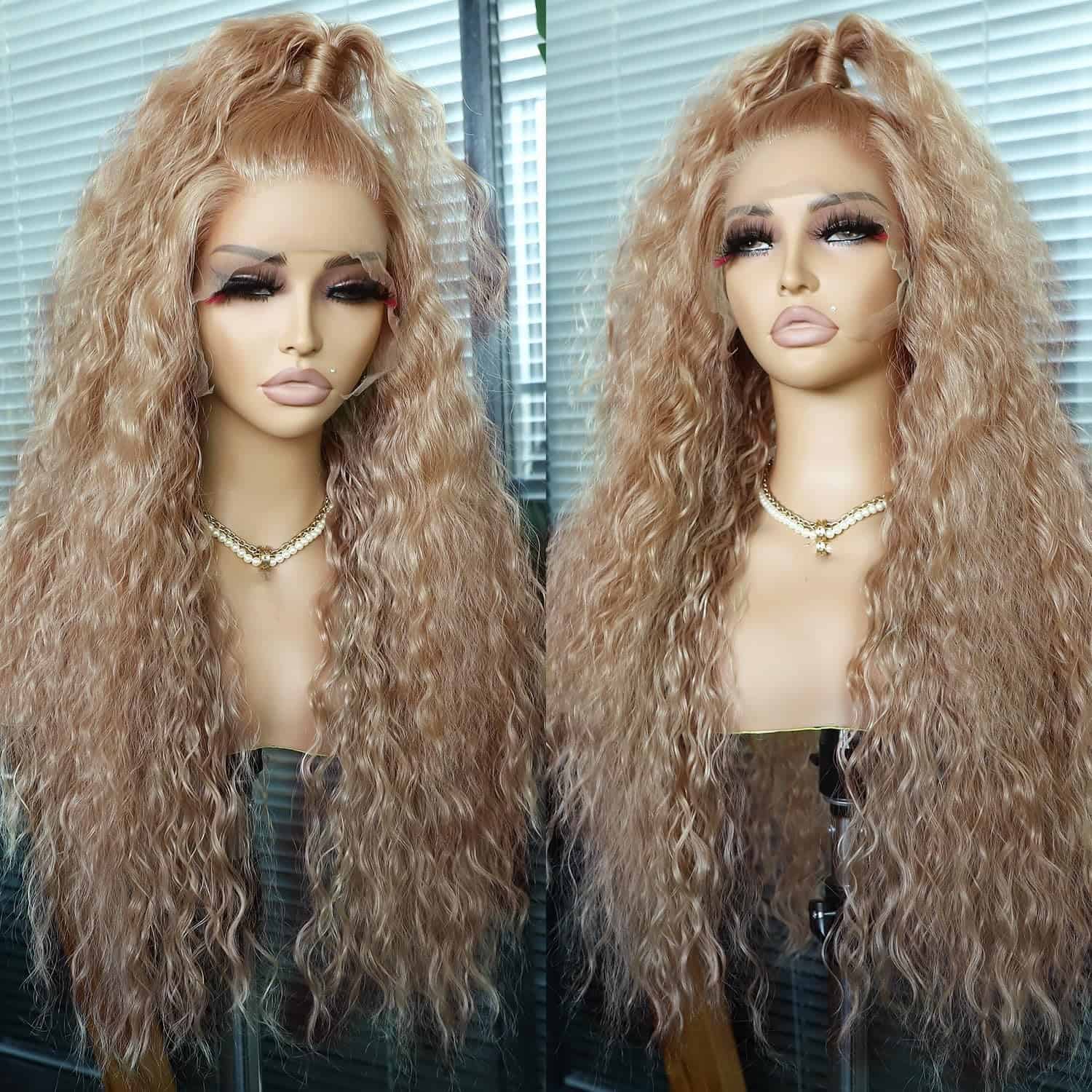 SAPPHIREWIGS Pelucas Rizadas de Encaje Sintético Profundo - Imagen 5