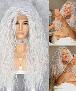 Pelucas de Encaje Sintético Rizado Largo Ondulado Profundo