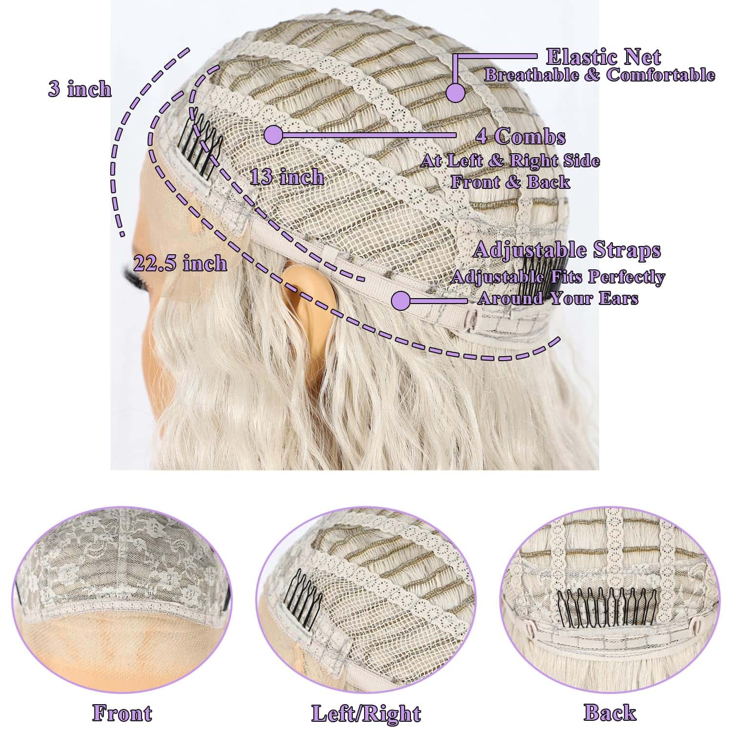 Pelucas de Encaje Sintético Rizado Largo Ondulado Profundo - Imagen 10