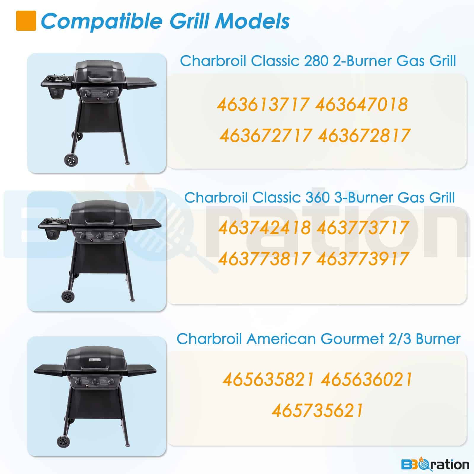 BBQration Piezas de Parrilla para Charbroil Classic 280 - Imagen 3