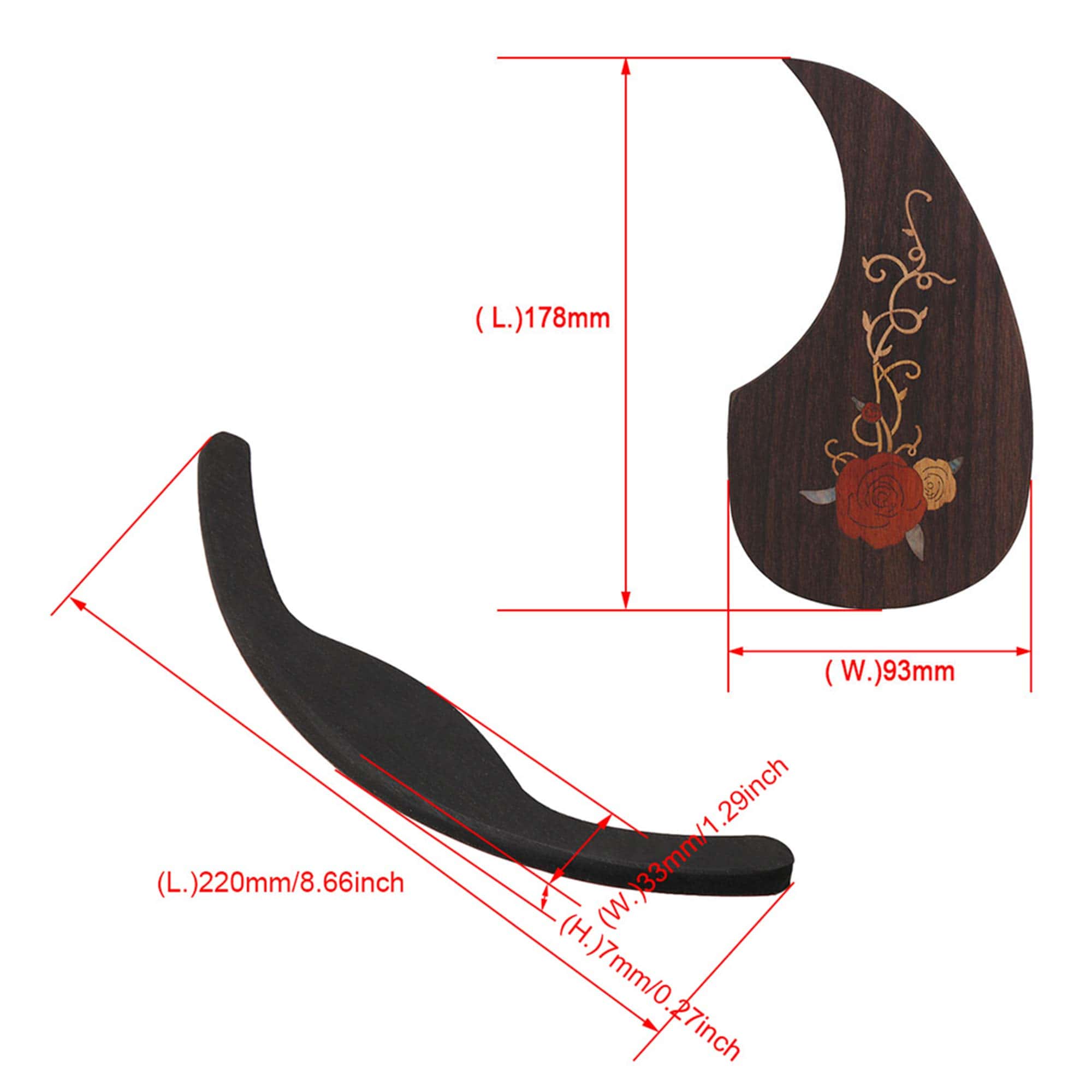 Protector de Guitarra de Madera de Palisandro con Descanso - Imagen 6