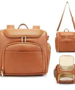 Mochila de Cuero para Pañales con Cambiador - Gran
