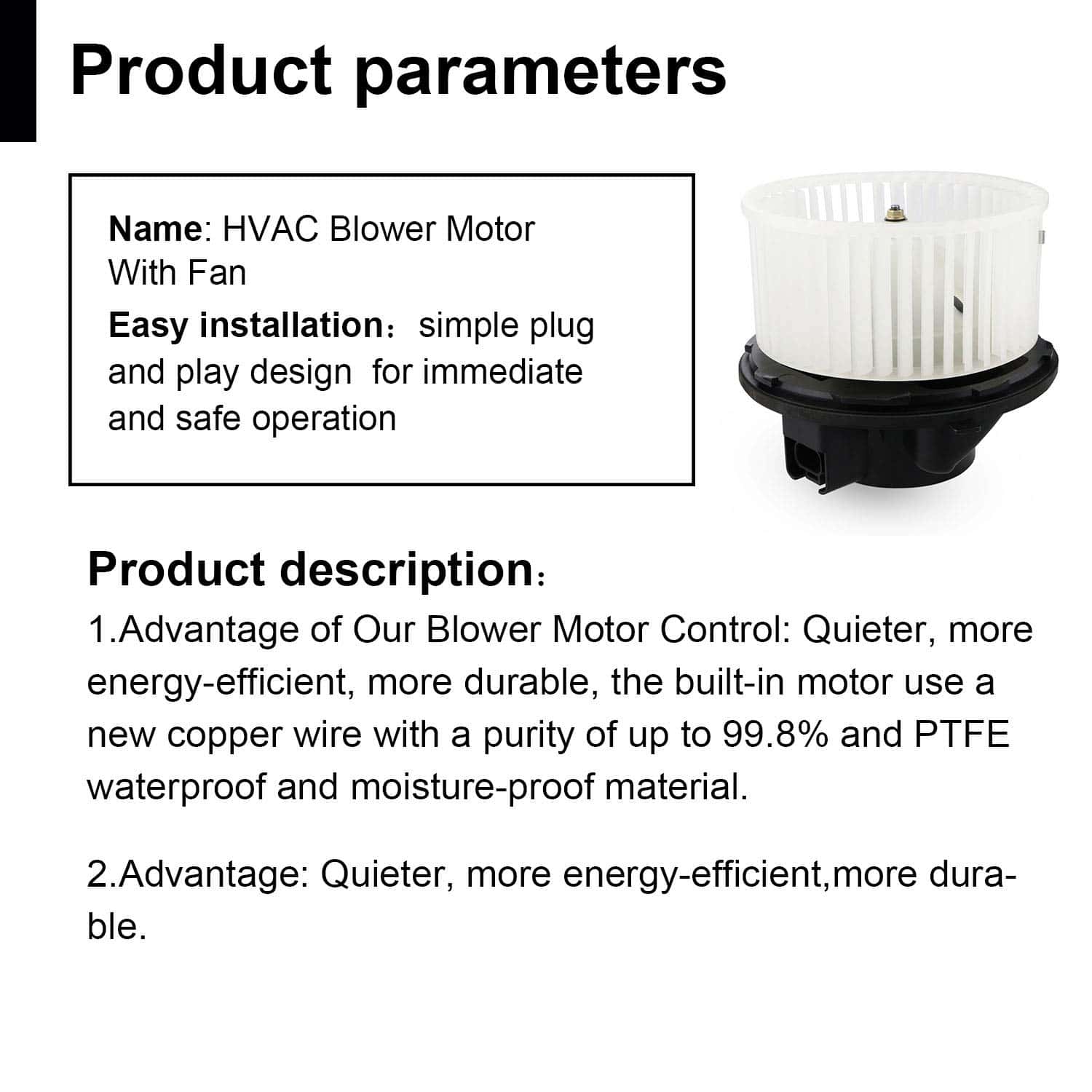 Motor del ventilador del calentador con jaula de ventilador - Imagen 7