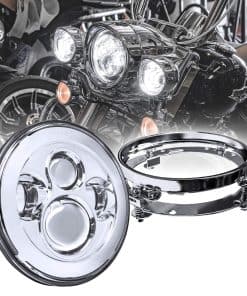 Faro LED de 7" TRUE MODS para Harley Davidson + Soporte de