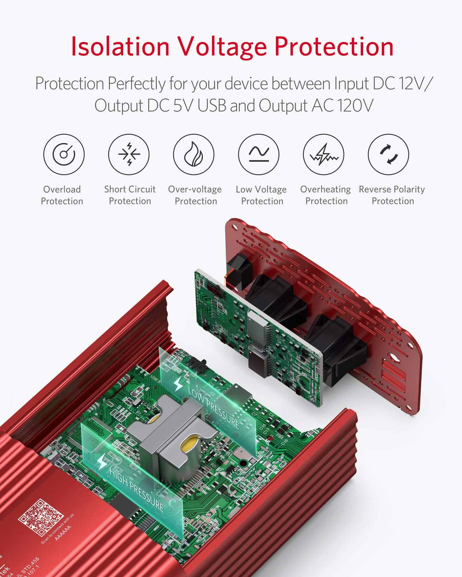 Inversor de Corriente de Onda Sinusoidal Pura BESTEK 500W - Imagen 5